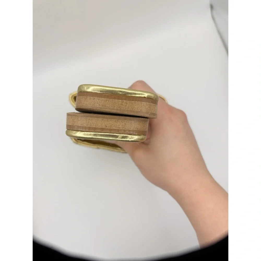 Seychelles Gold Metallic Portland Slide Leather Sandals - Picture 9 of 9